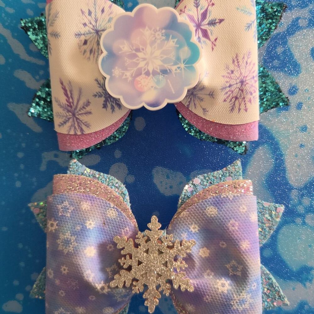 Custom Frozen Snowflakes & HANDMADE Hair Bows